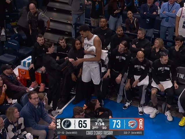 星空体育-本场第二次！SGA突破动作过大吃进攻犯规 文班倒地捂膝盖下场休息